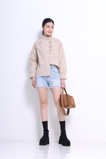 Marant Ruffle Collar Asymmetrical Shirt