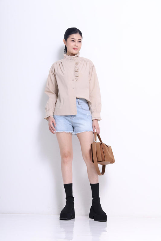 Marant Ruffle Collar Asymmetrical Shirt