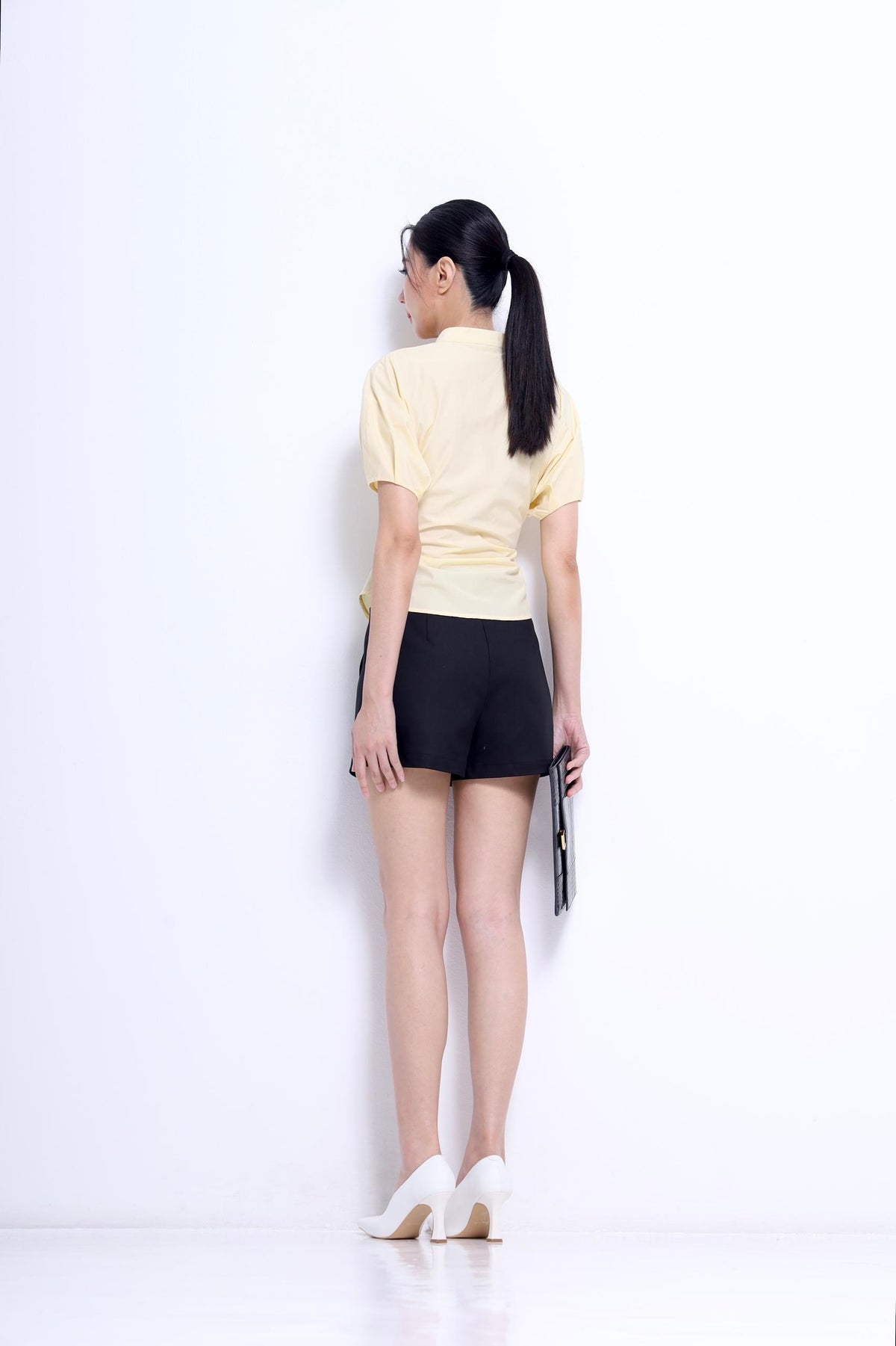 Irene Waist Tie Mandarin Shirt