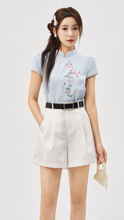 Hua Oriental Embroidered Qipao Top