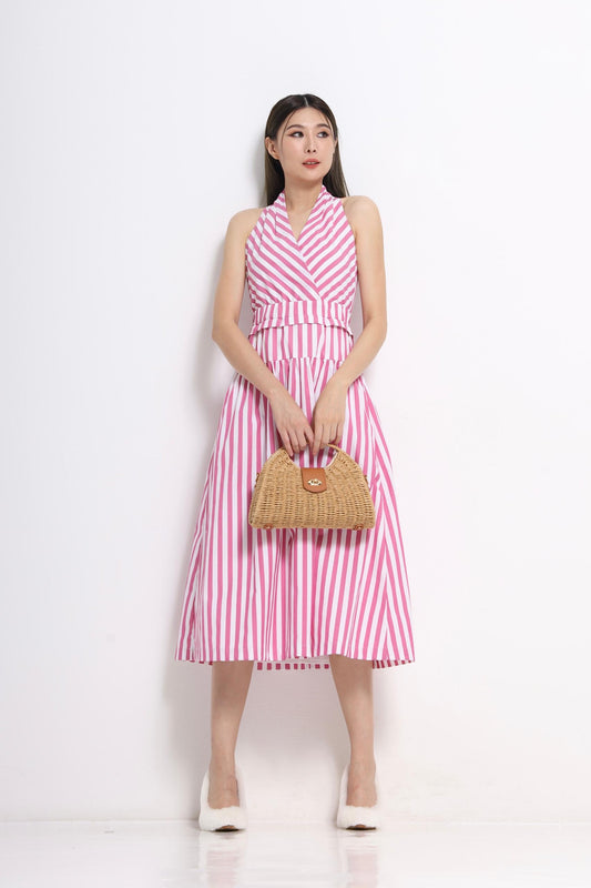 Marilyn V-Neck Stripe Dress