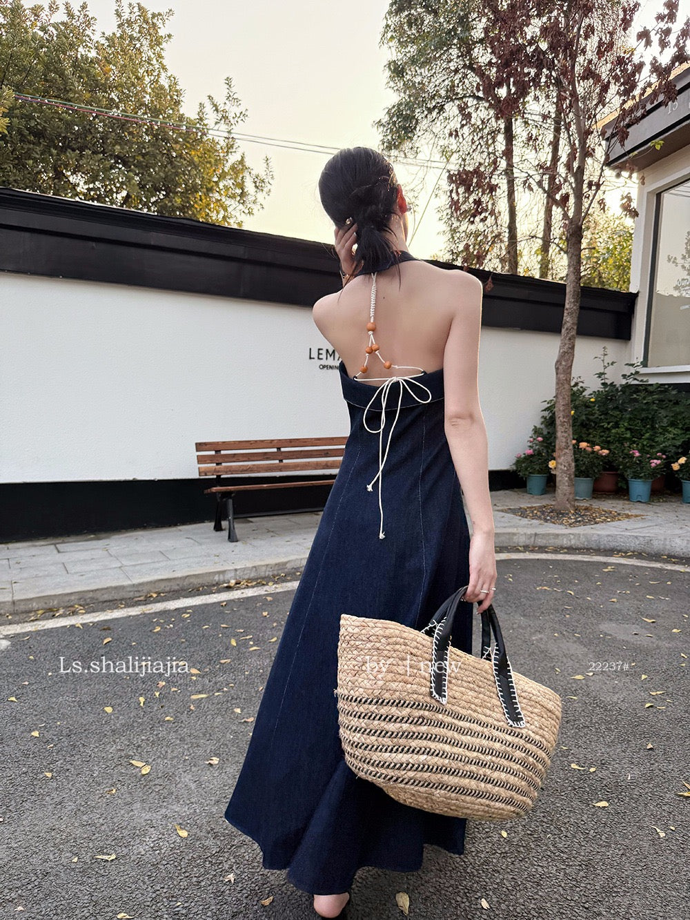 Ara Halter Denim Dress