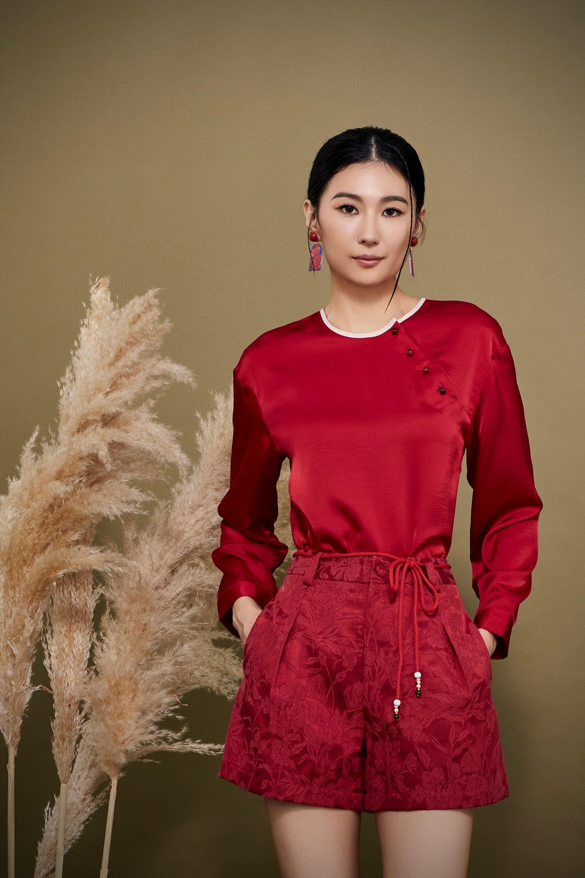 Qian Orient Satin Top