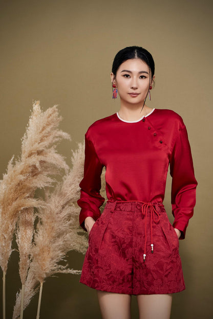 Qian Orient Satin Top