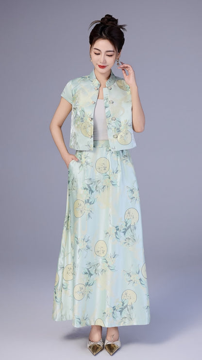 Xin Oriental Jacquard Qipao Top
