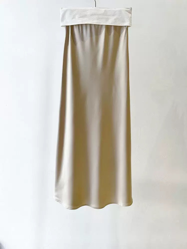 Yun Satin Bias Cut Maxi Skirt