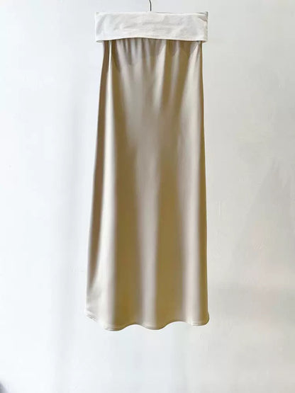 Yun Satin Bias Cut Maxi Skirt