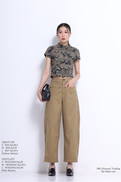 Nikki High Rise Barrel Pants