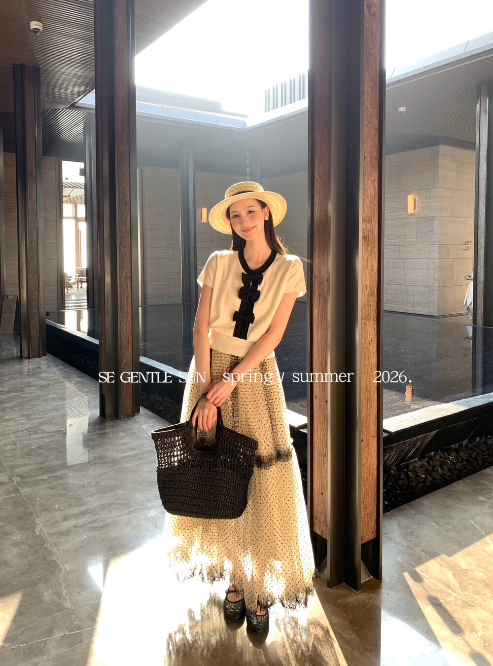 Peni Bow Tie Bi-color Knit Top