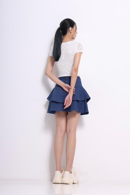 Caroline Denim Layered Skirt