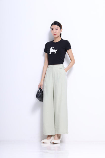 Puppy Embroidered Fitted Tee