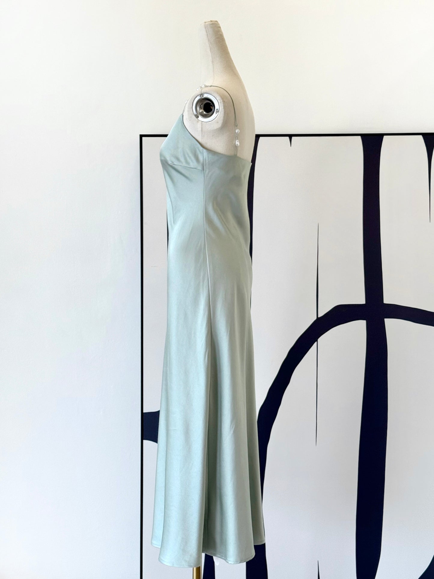 Niya Satin Dress with Pearl Strap