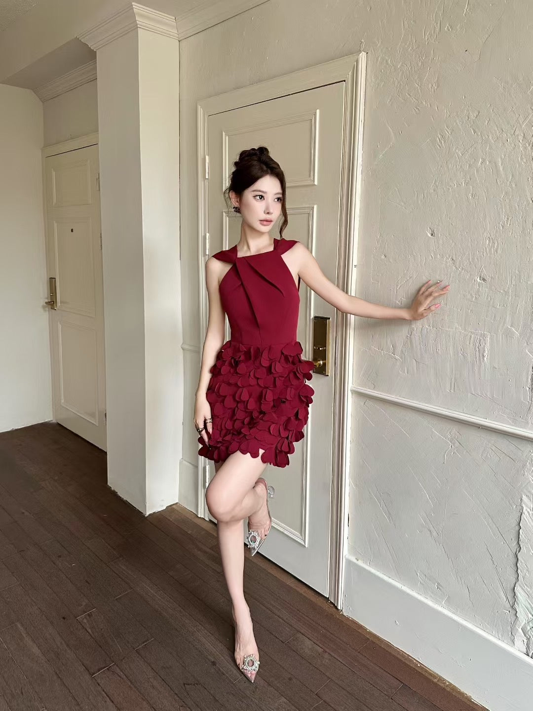 Mandy Petals Open Back Dress