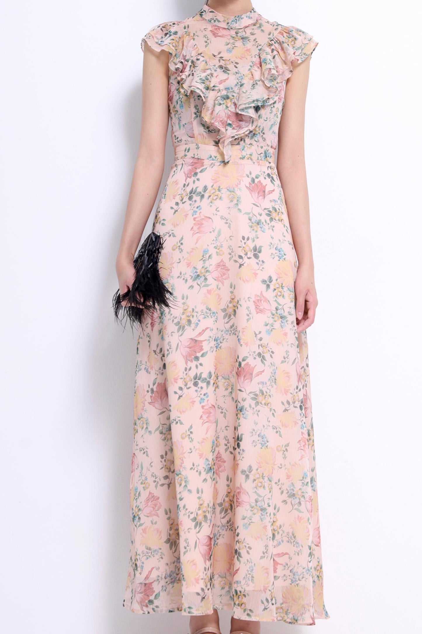 Dauphine Ruffle Chiffon Dress