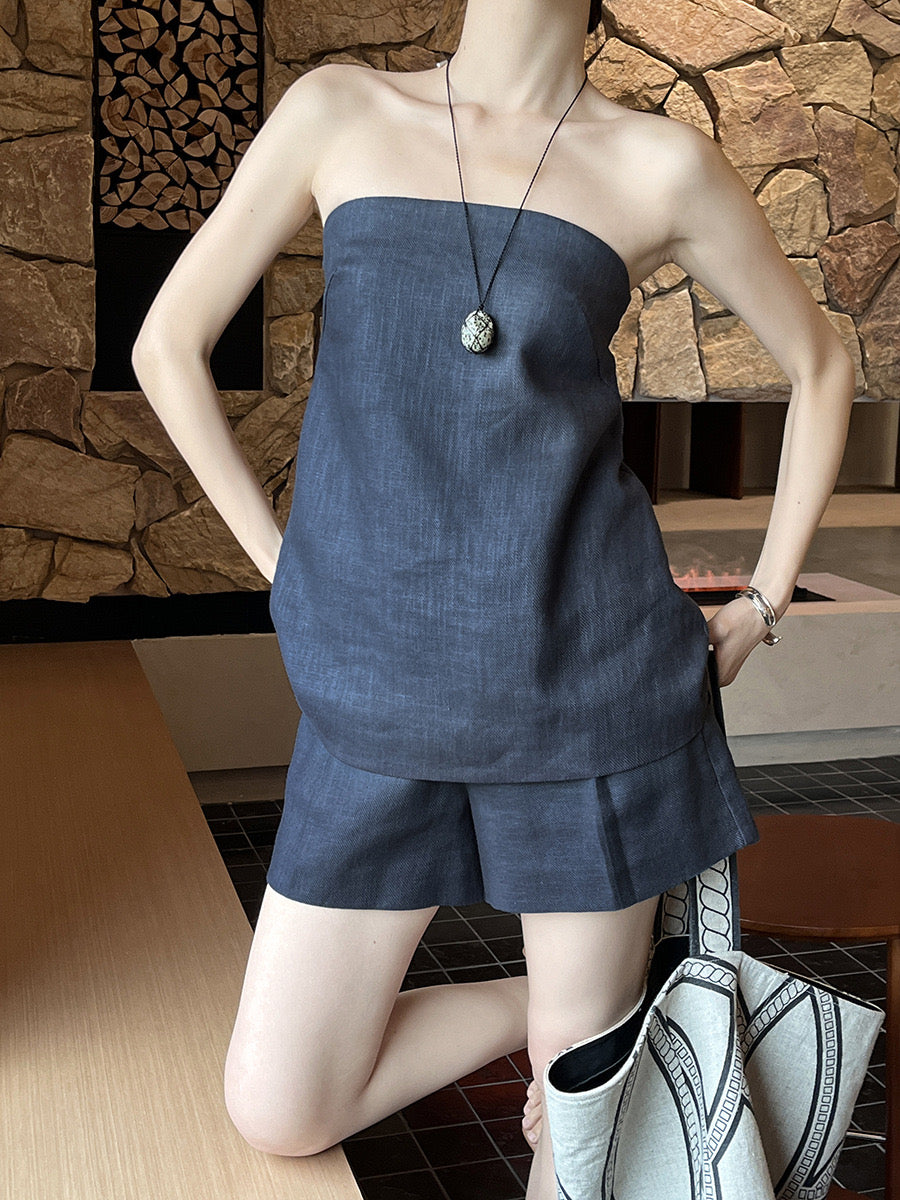 Trisha Linen Tube Top Setwear