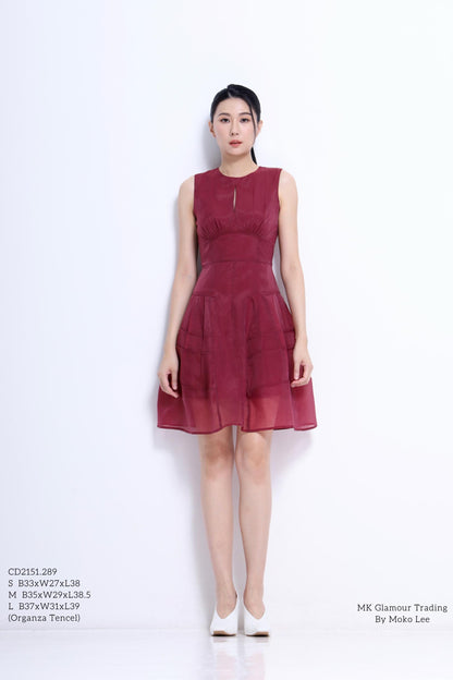 Victoria Organza A-line Midi Dress