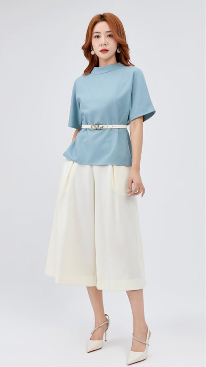 Ziri Loose Mock Neck Top