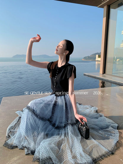 Faye Polka Dot Tulle Skirt