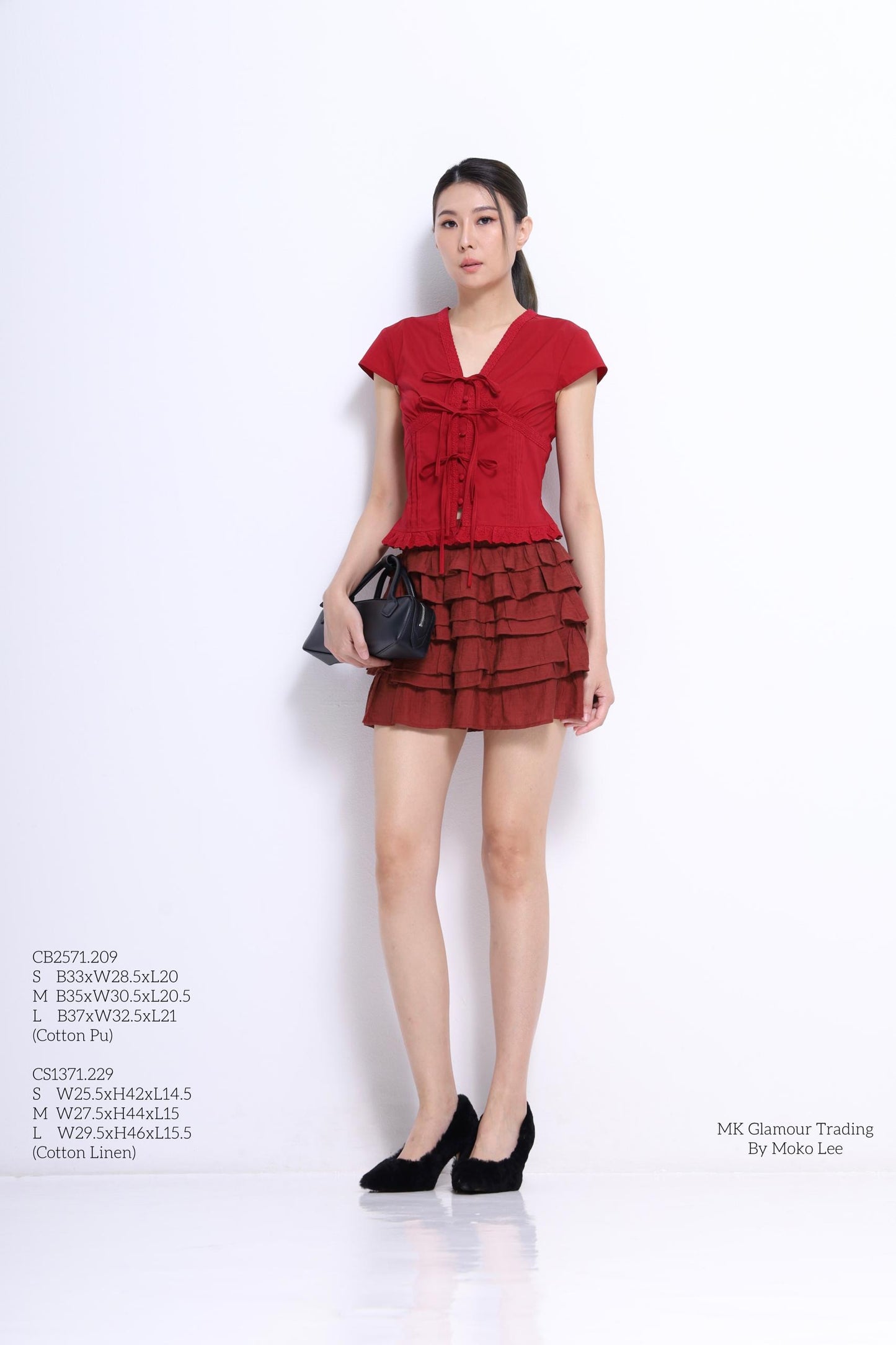Sylvia V-Neck Ribbon Blouse