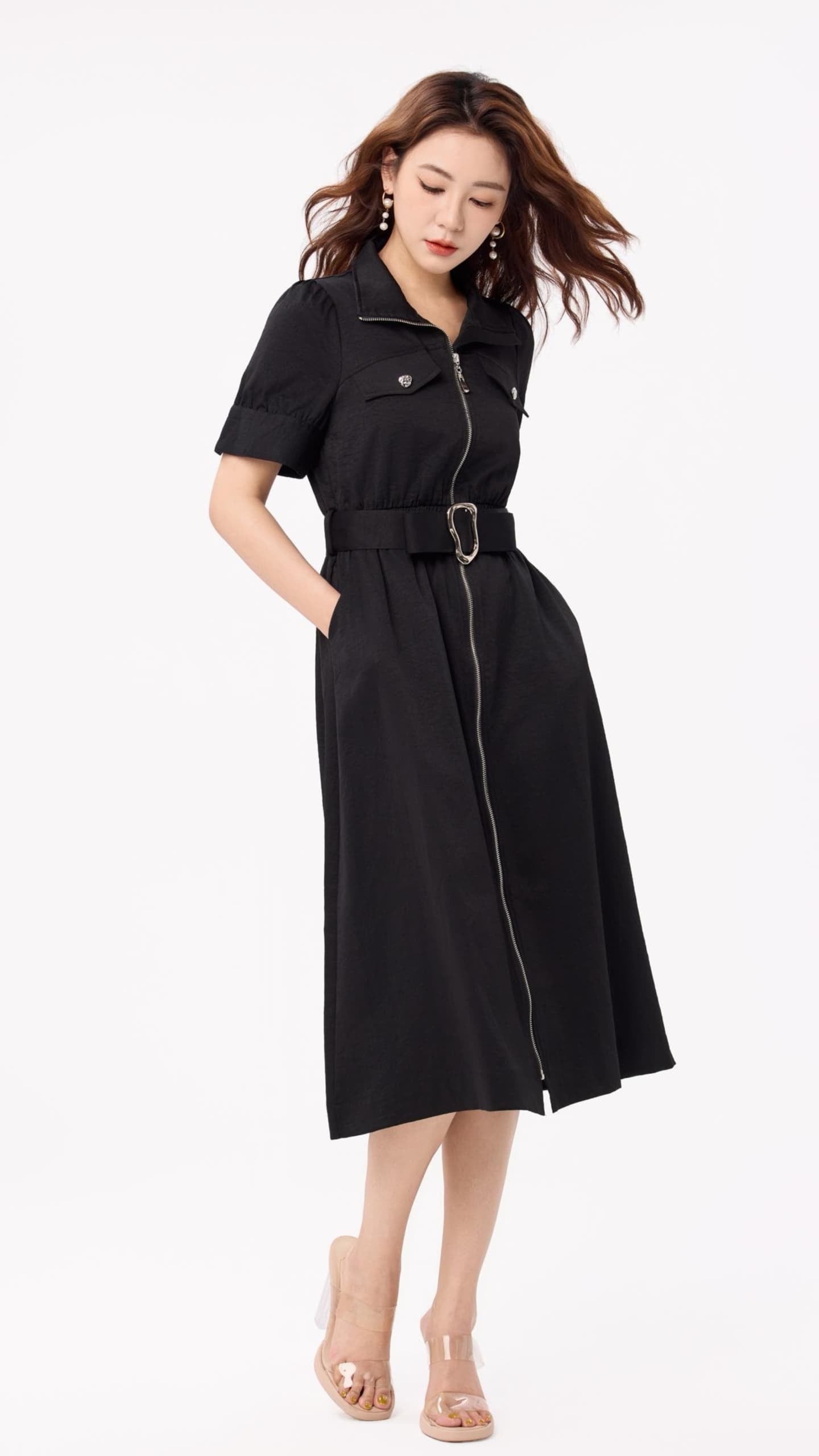 Ziri Aline Belted Midi Dress