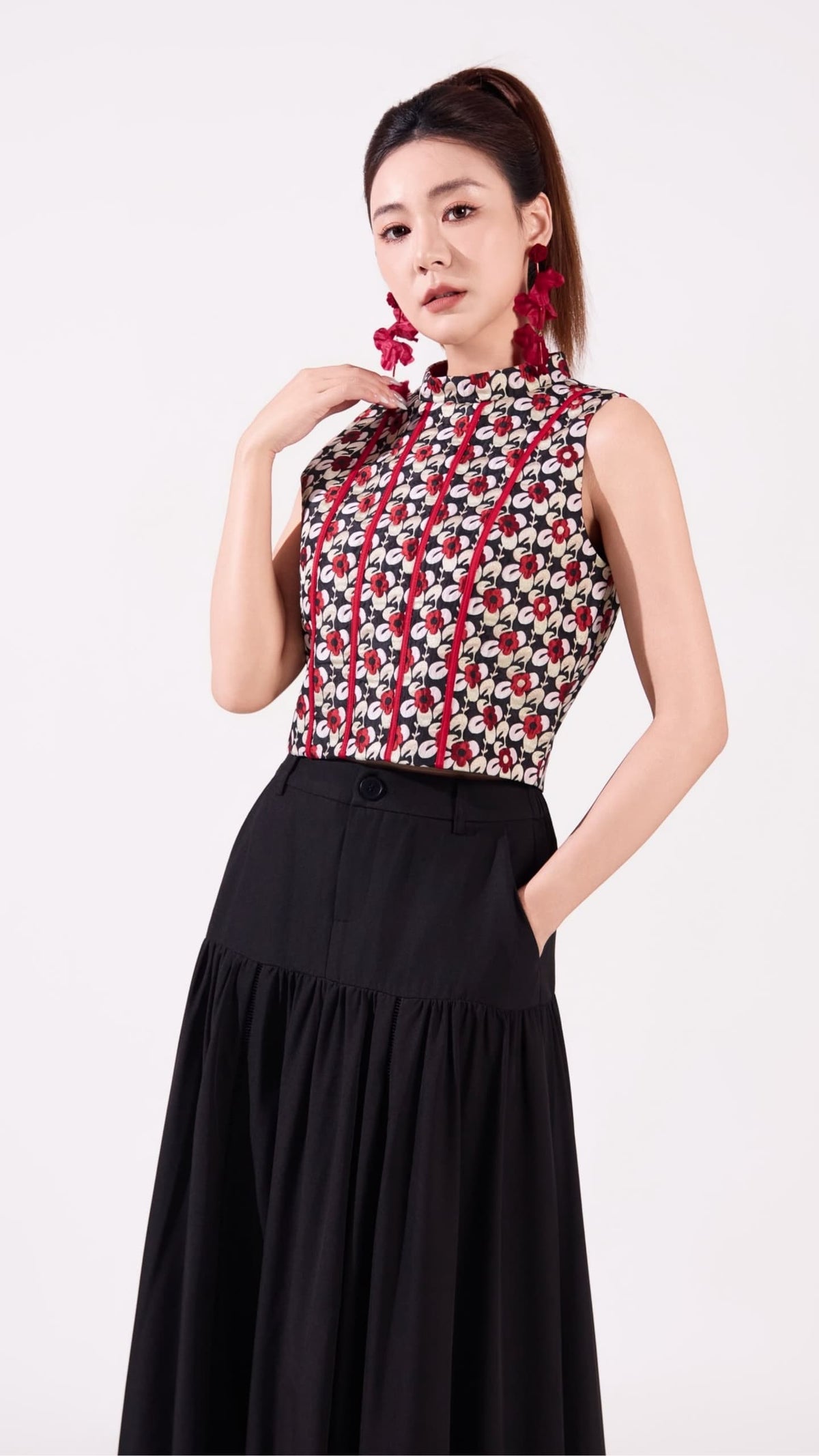 Hua Oriental Jacquard Top