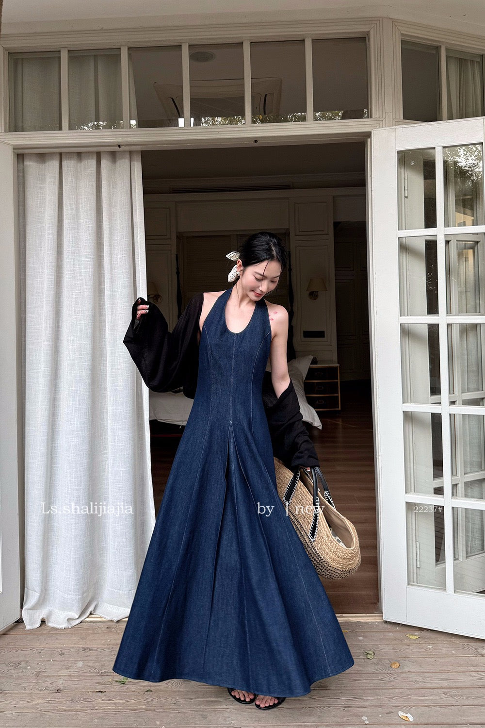 Ara Halter Denim Dress