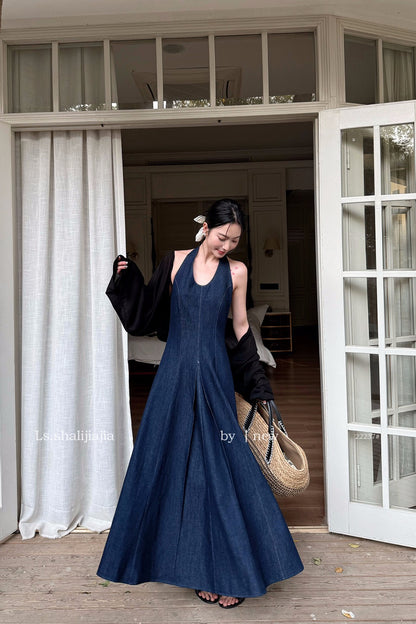 Ara Halter Denim Dress