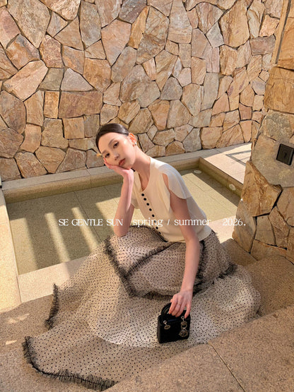 Faye Polka Dot Tulle Skirt