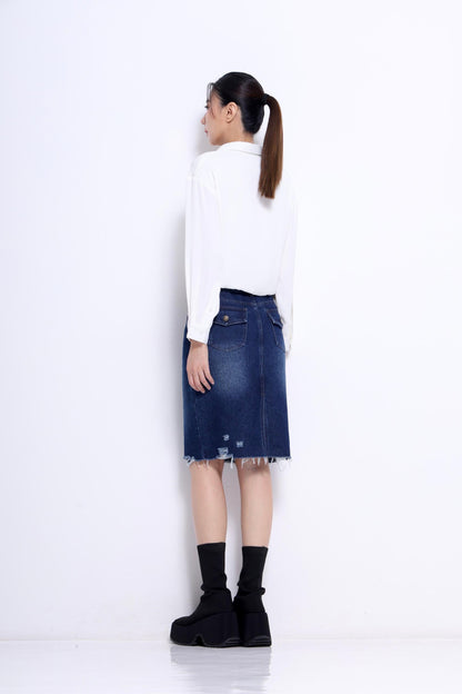 Valentina Asymmetrical Satin Blouse