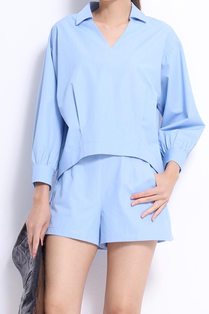 Zia V-Neck Oversized Shirt