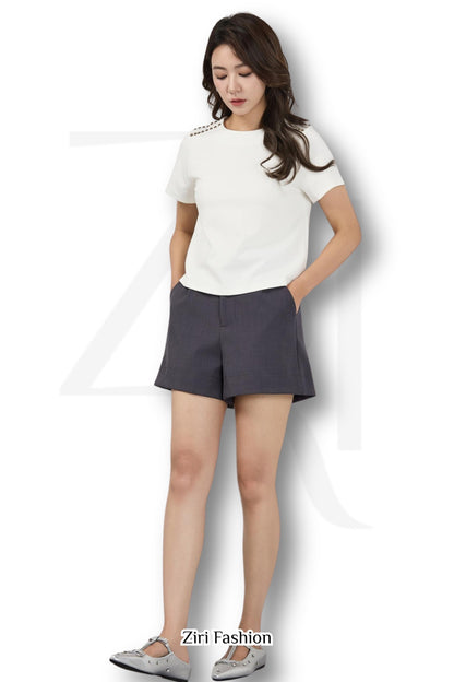 Ziri Belted High Waisted Shorts