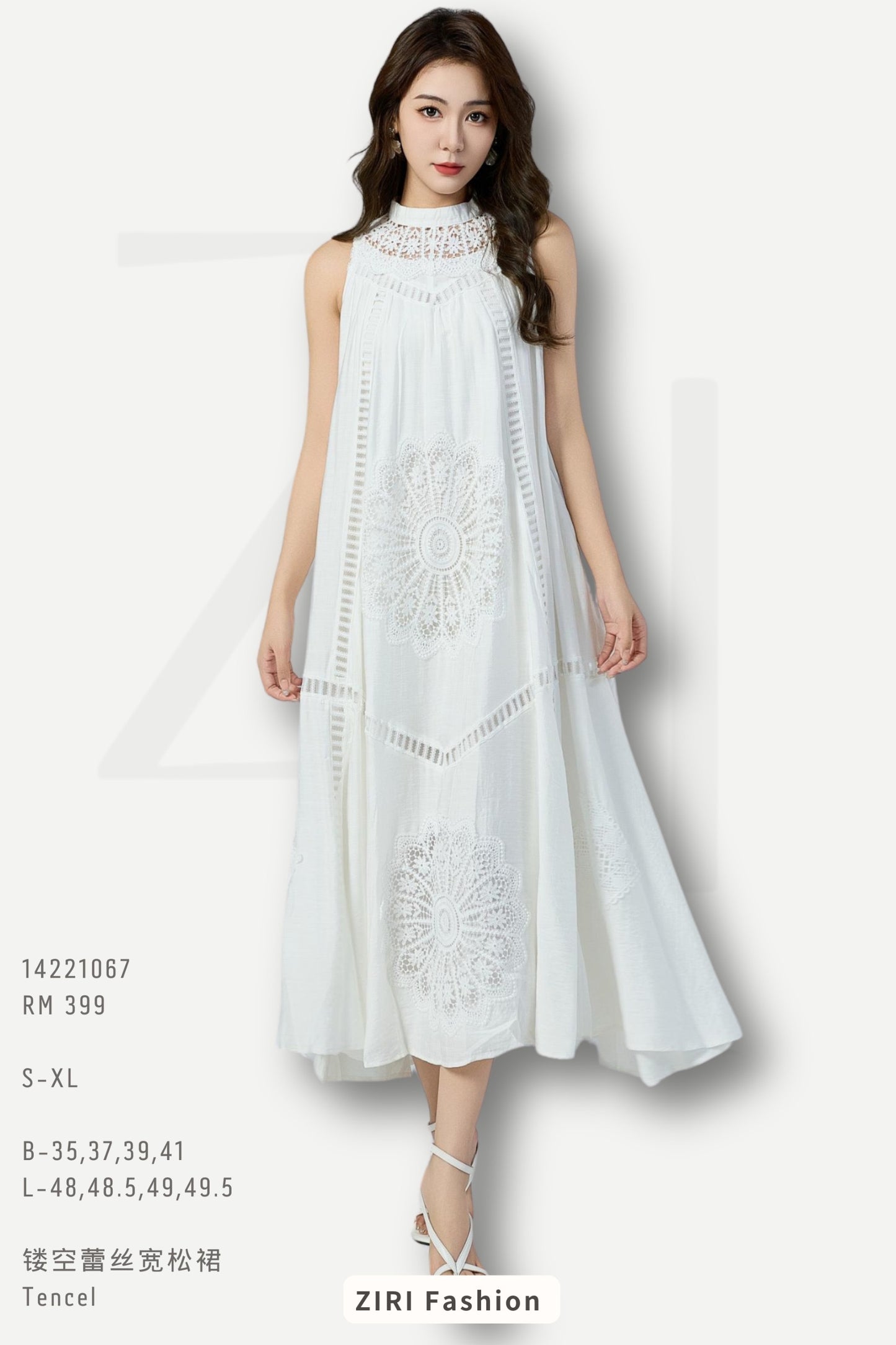 Ziri Broderie Tencel Dress