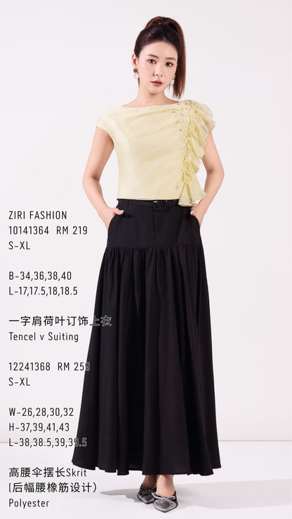 Ziri Asymmetrical Ruffle Top