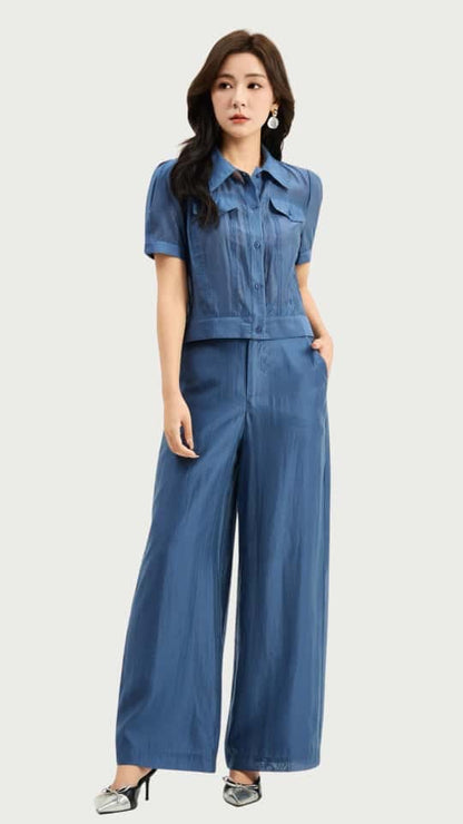 Ziri Tencel Top & Pants Set