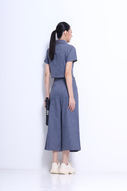 Tassy Button Down Cropped Shirt