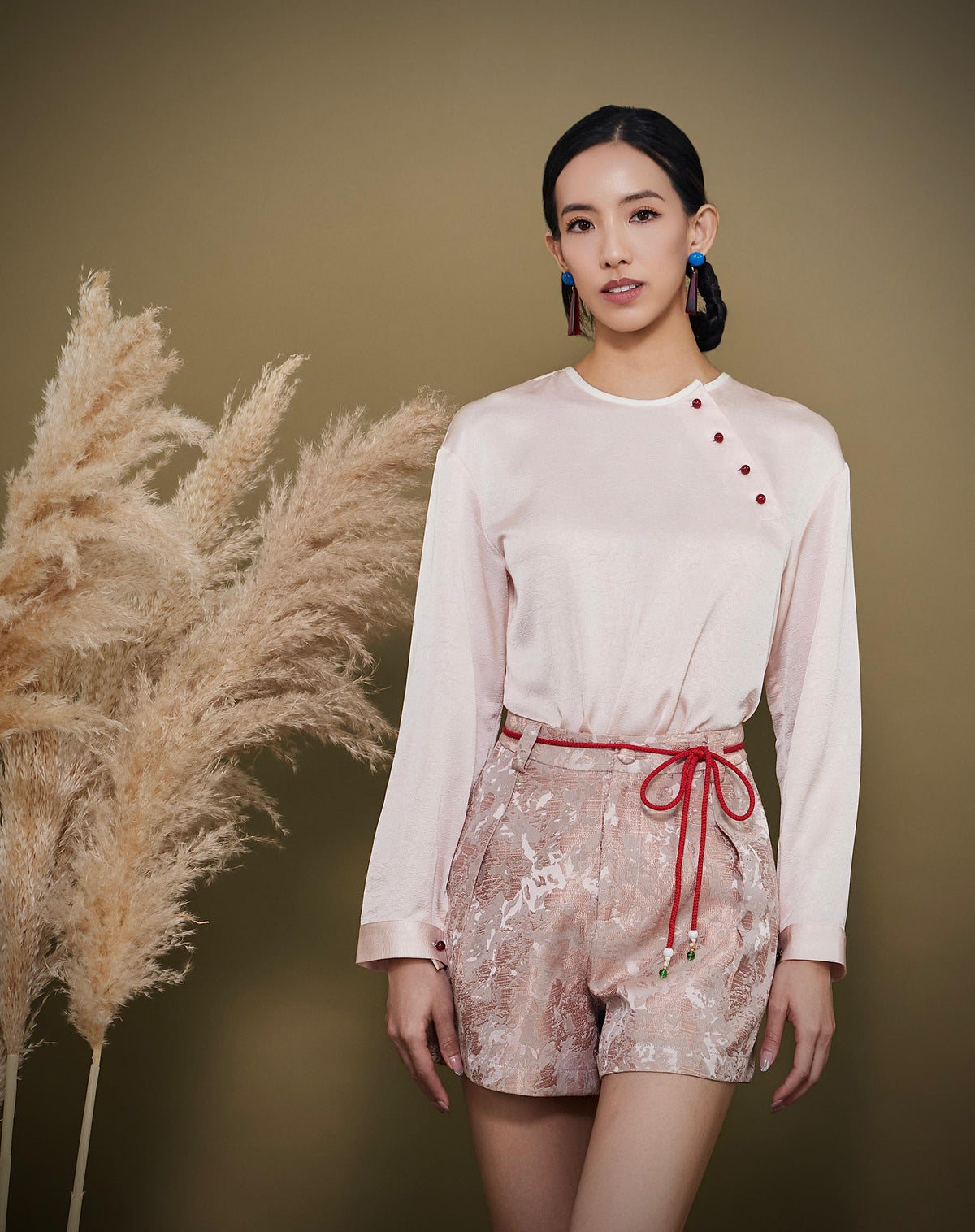 Qian Orient Satin Top