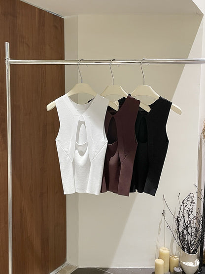 Gracetina Open Back Knit Top