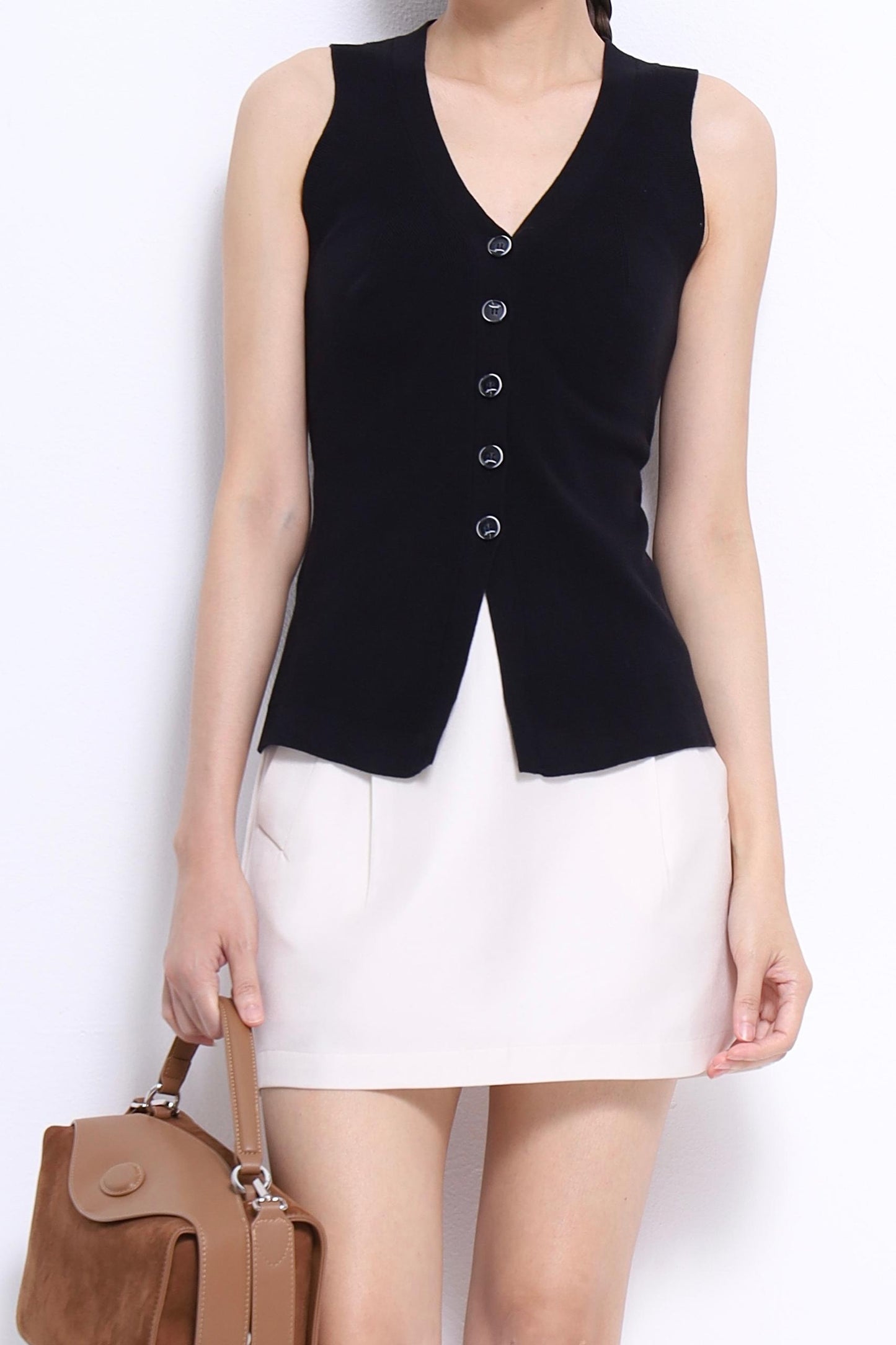 Claira V-Neck Knit Vest