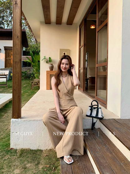 Lucy V-Neck Relaxed Pants Set