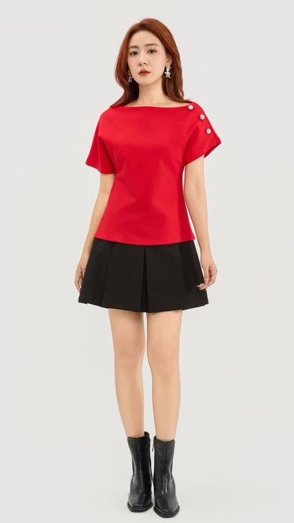 Ziri Drop Shoulder Asymmetrical Top