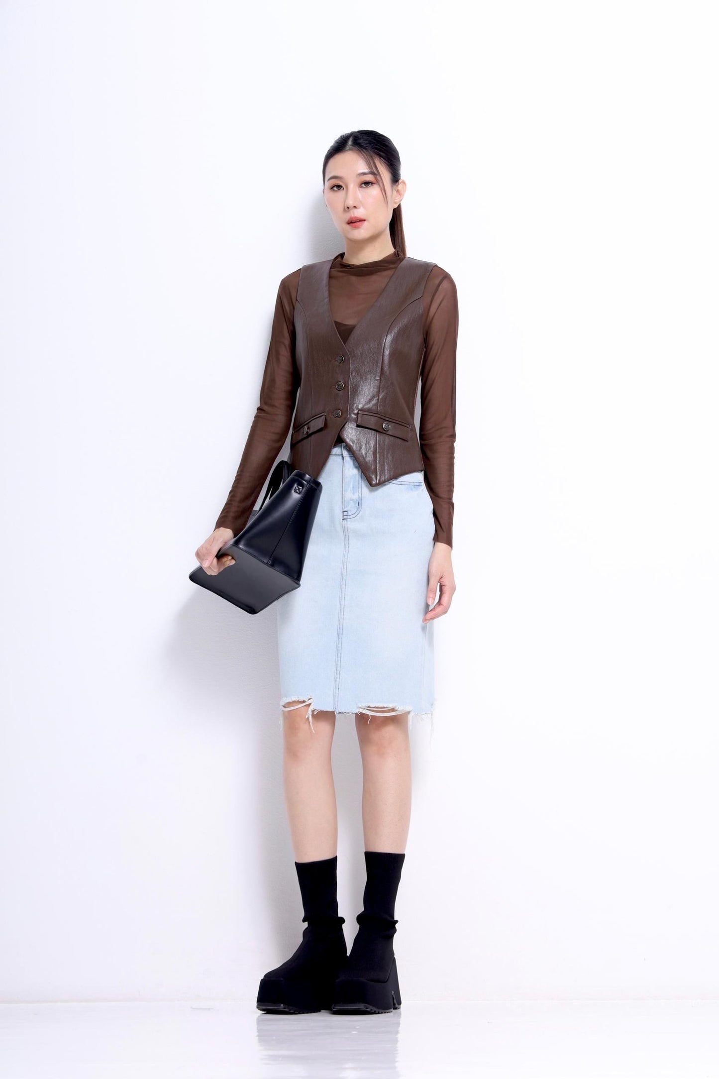 Olivia Faux Leather Vest