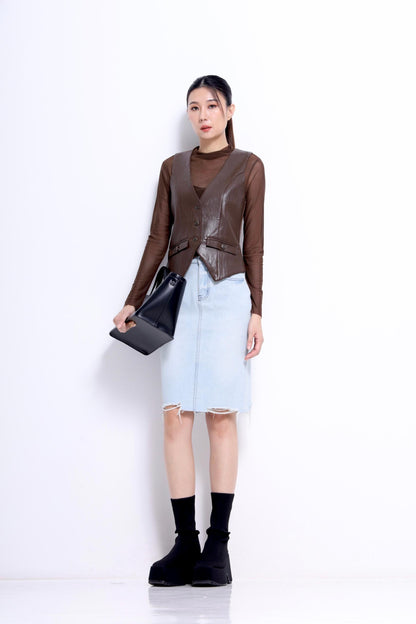 Olivia Faux Leather Vest