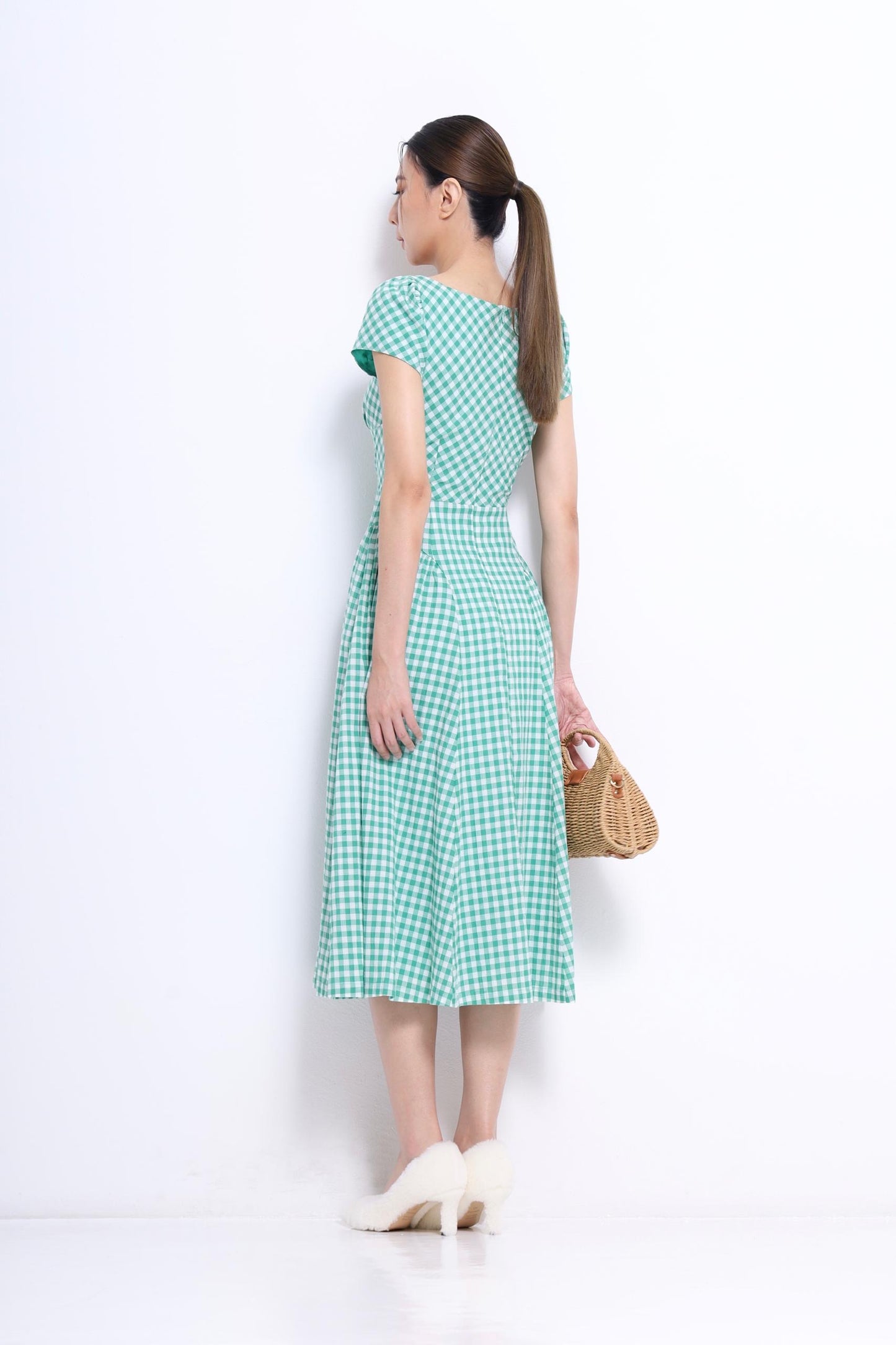 Elise Sweet Heart Checkered Dress