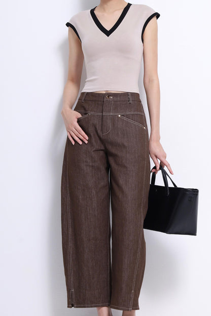 Trisha V-Neck Scuba Top