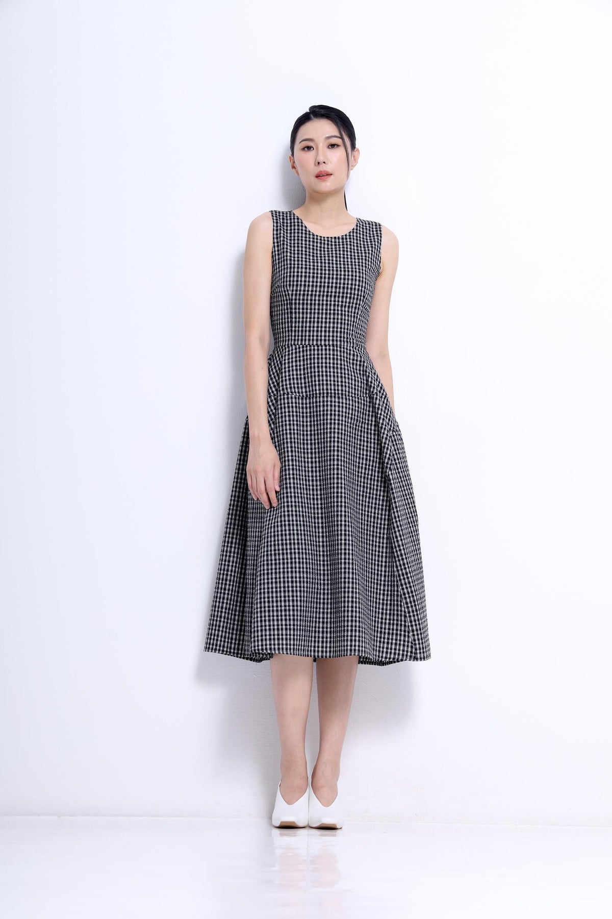 Elise A-line Checkered Dress