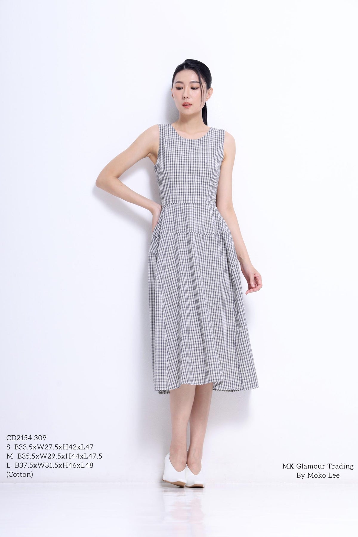 Elise A-line Checkered Dress