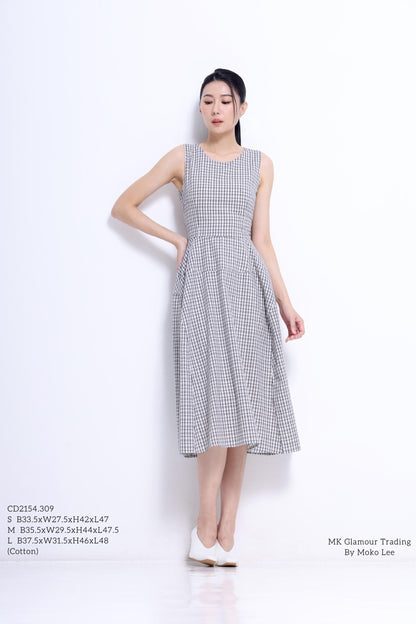 Elise A-line Checkered Dress