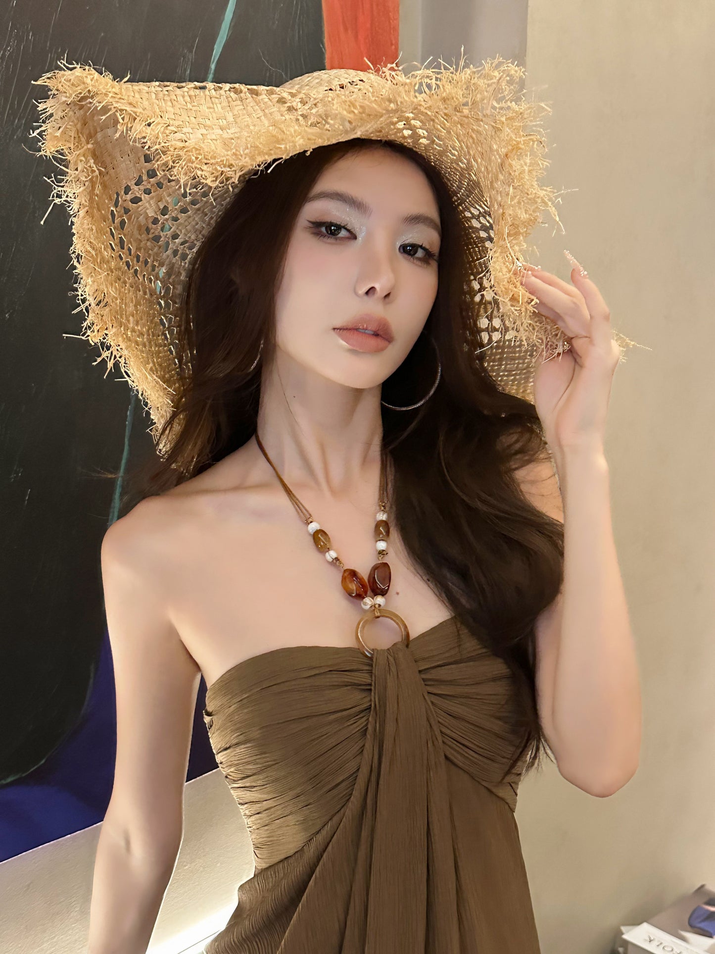 Anitha Halter Beaded Dress