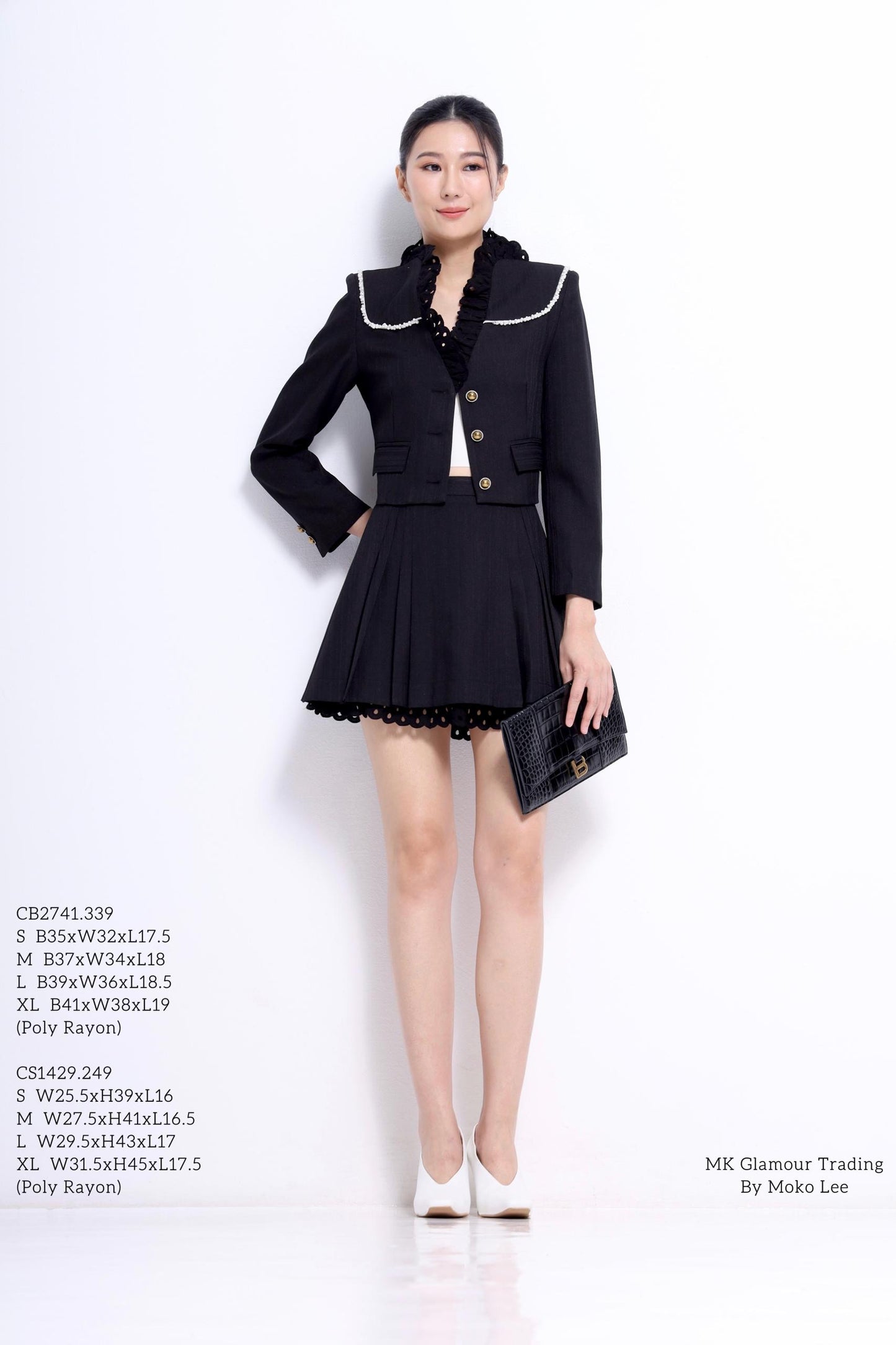 Miu Lace Hem Pleated Skirt