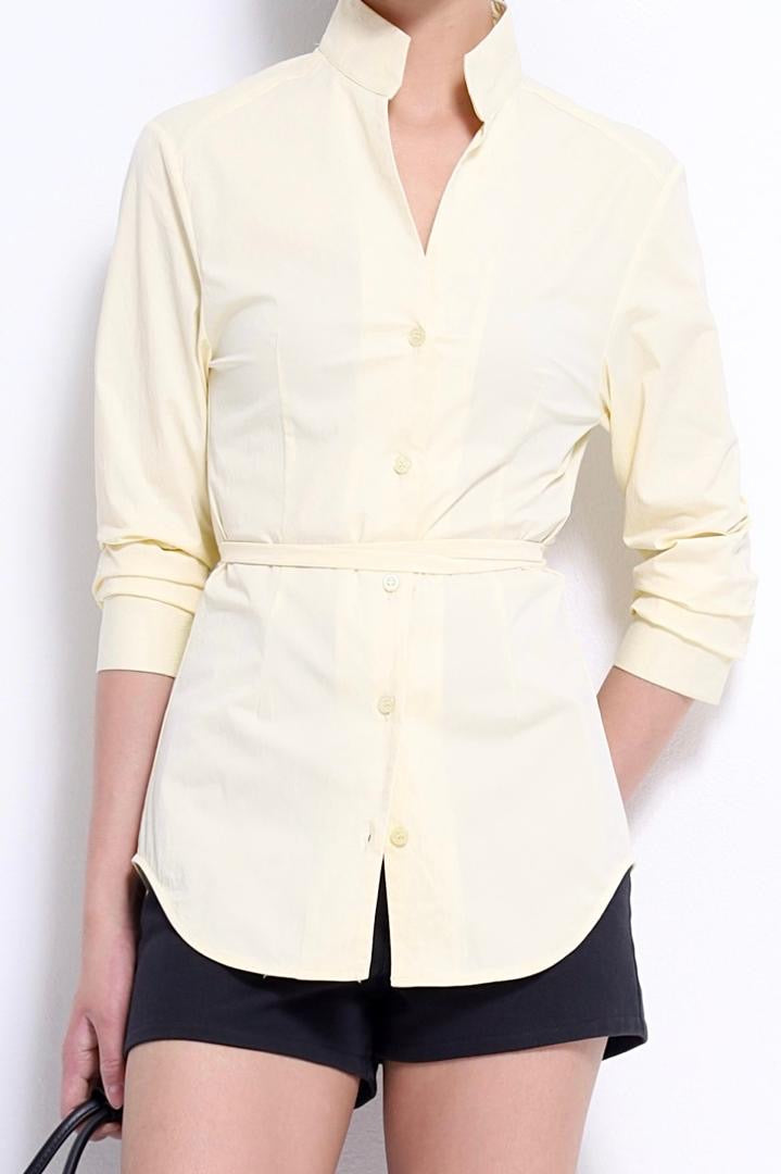 Glinda Mandarin Open Collar Shirt